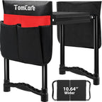 TomCare Garden Kneeler and Seat 10.64” Wider Larger Soft Kneeling Pad Garden Bench with 2 Large Tool Pouches Heavy Duty Garden Stool Foldable Tools Gardening Gifts for Women Men Gardeners,Black by TomCare