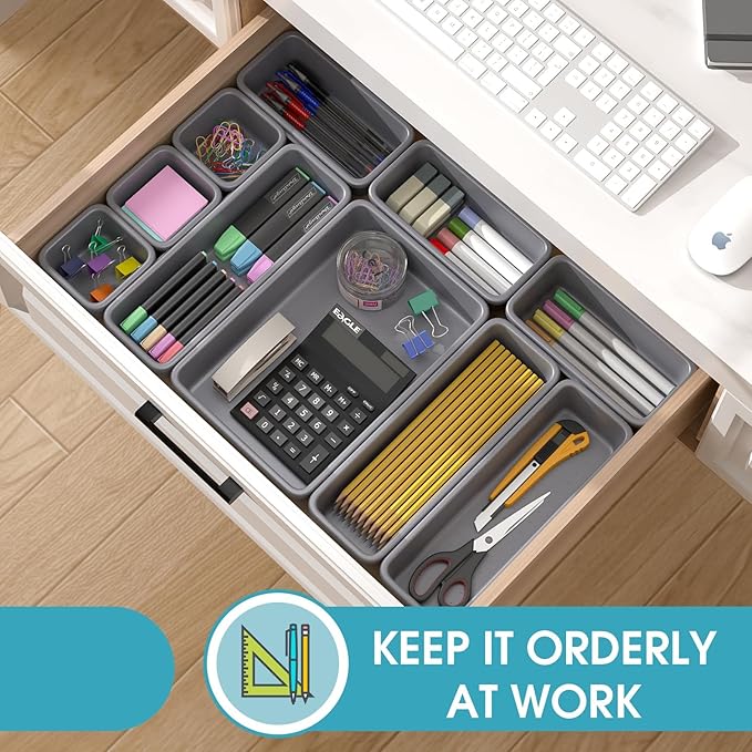 10 PCS Drawer Organizer Set, 4 Size Makeup Drawer Divider Organizer - Image 4