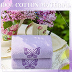 2 Pcs Butterfly Hand Towels Light Purple Bathroom Decor 14x29 Inch Embroidered - Image 4