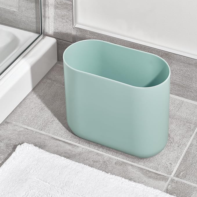 iDesign Small Slim Plastic Bathroom Trash Can, Garbage Can - Image 7