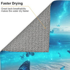 Blue Butterfly Beach Dish Drying Mat 16x18 Inch, Microfiber Absorbent Fast Dry - Image 5