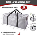 Extra Large Moving Bags with Zippers & Carrying Handles, Heavy-Duty Storage Tote - Image 2