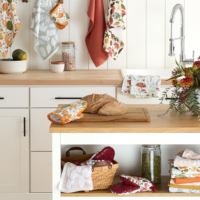 Martha Stewart Woodland Harvest Jacquard Sunflowers Kitchen Towel 2-Pack Set - Image 3