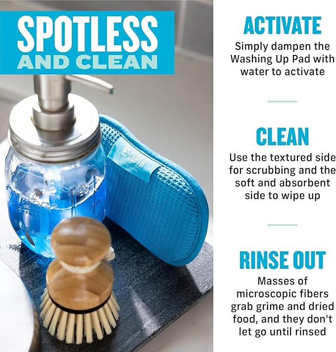 E-Cloth Washing Up Pad, Premium Microfiber Non-Scratch Kitchen Dish Scrubber - Image 3