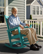 SERWALL Oversized Outdoor Rocking Chair Set of 2, HDPE Rocker for Adults, Patio Rocking Chairs for Porch, Aruba - Image 8