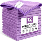 Microfiber Cleaning Cloth, 12 Pack Purple Cleaning Rags by Unknown