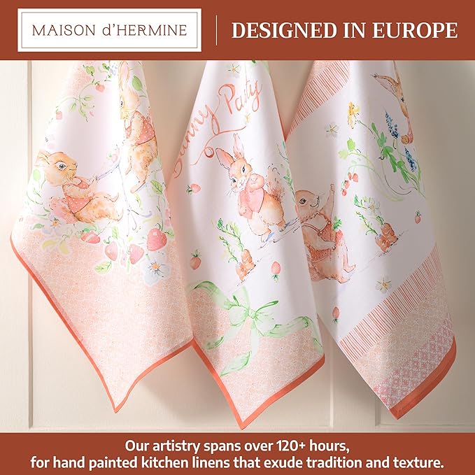 Maison d' Hermine Kitchen Towels Set of 3 100% Cotton 27.50" x 20" Reusable - Image 2