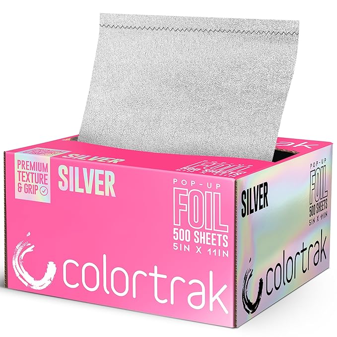 Colortrak Embossed Sheets Silver Aluminum Foil Pop-up Dispenser, 500 Pre-cut by Colortrak