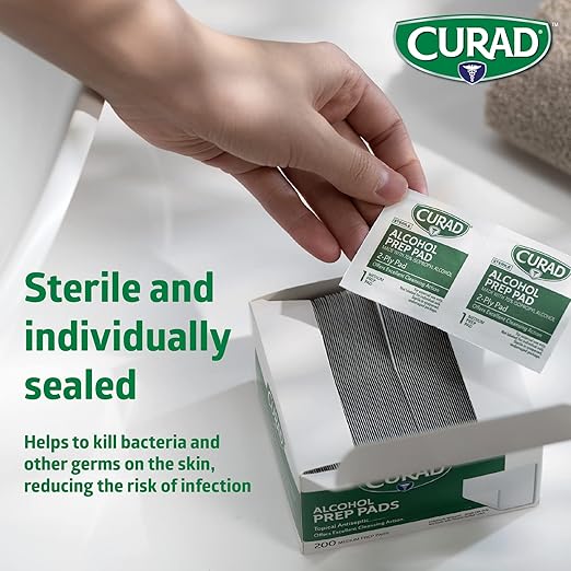 CURAD Alcohol Prep Pads | 400 Pieces of Medium Isopropyl Wipes Individually - Image 4