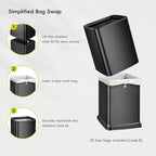 EKO Laguna 2.6 Gallon/10L Matte Black Stainless Steel Open Top Trash Can - Image 5