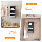 Hanging Closet Organizer and Storage 3-Shelf, Easy Mount Foldable Hanging - Image 5