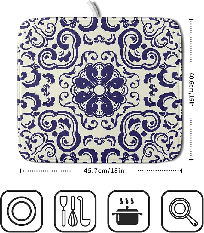 Boho Ethnic Design Dish Drying Mat - Image 2
