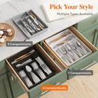 Lifewit Silverware Drawer Organizer Tray, Plastic Cutlery Storage - Image 9