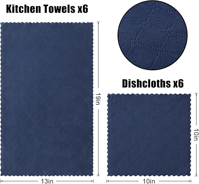 Homaxy Kitchen Towels and Dishcloths Set, 10 x 10 and 13 x 19 Inches, No Lint - Image 6