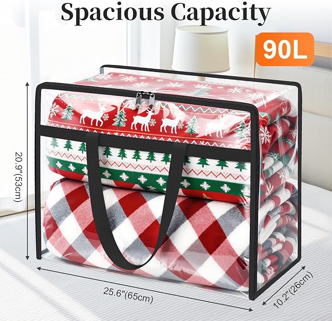 Clear Clothes Storage Bags, 8 Pack Closet Organizers and Under Bed Storage - Image 2