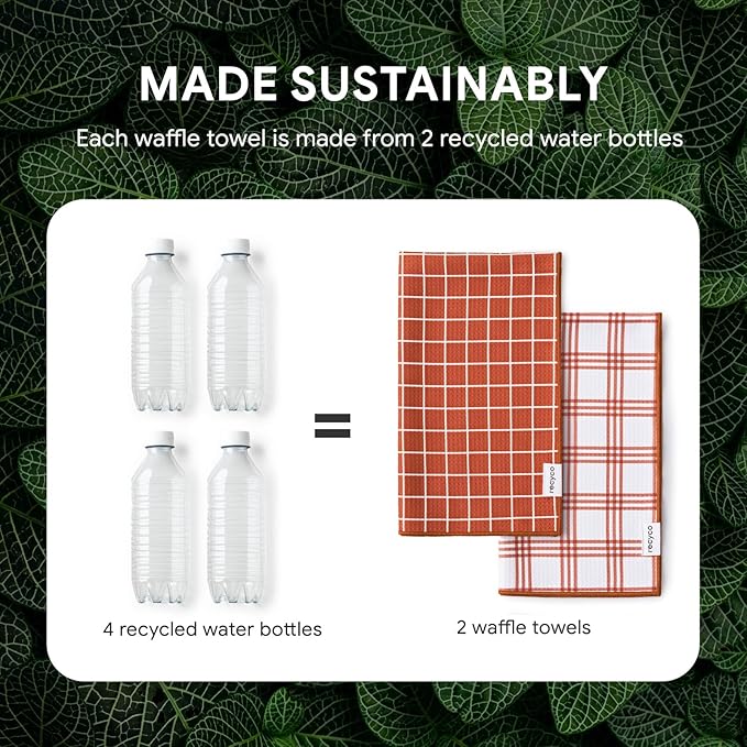 RECYCO Waffle Kitchen Towel Set of 2 - Image 5