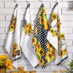 Geyoga 6 Pcs Spring Floral Kitchen Towels Flamingo Dish Hand Towels Sunflower - Image 6