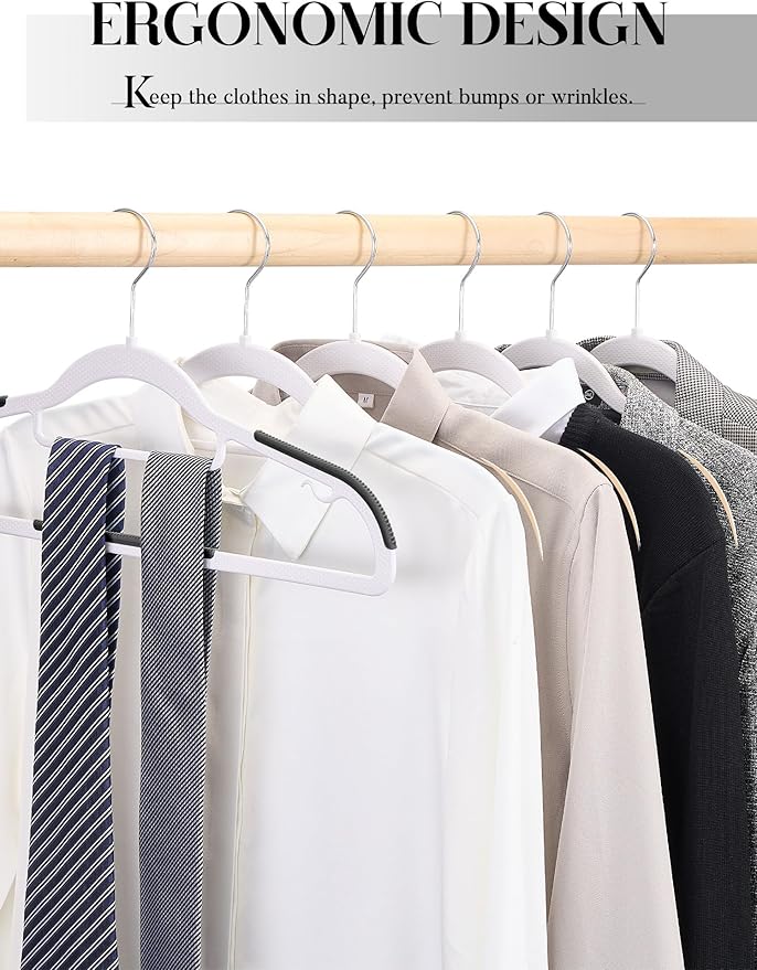 HOUSE DAY Plastic Hangers 50 Pack, Plastic Clothes Hangers Non Slip - Image 2