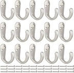 IBosins 15PCS Coat Hooks Wall Mounted Single Prong Robe Hook - Image 2