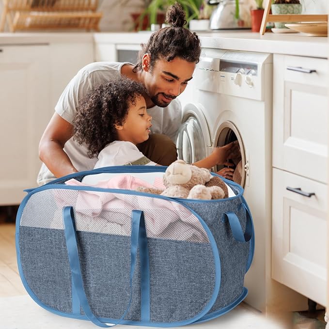 100L Collapsible Laundry Baskets, Tear Proof Pop Up Laundry Hamper - Image 2