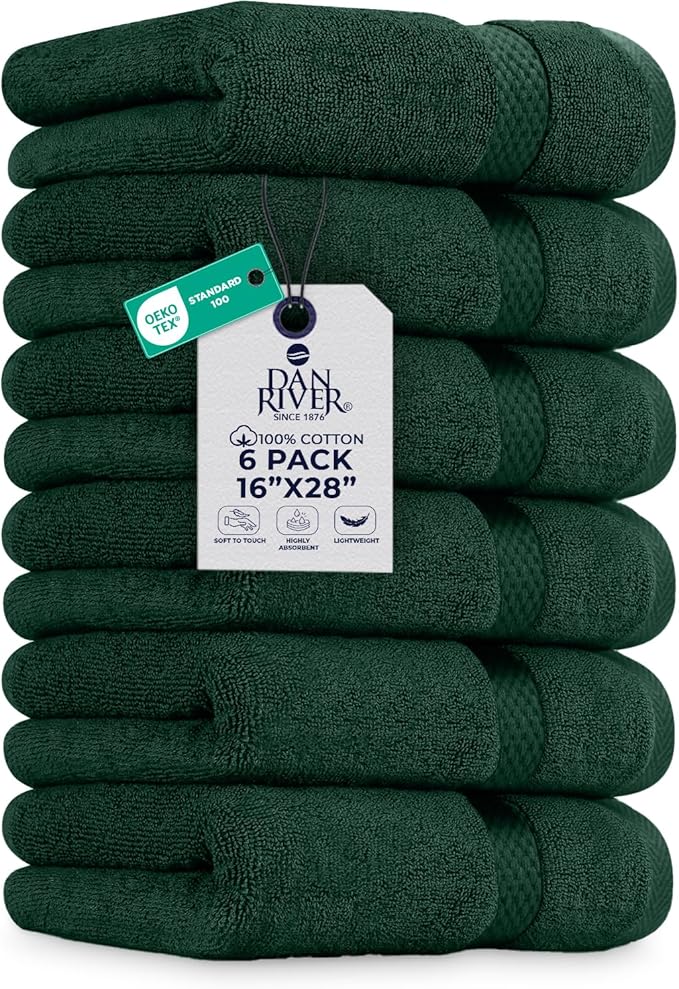 DAN RIVER 6-Pack Premium Hand Towels by DanRiver