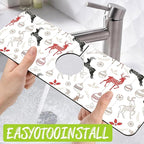 Chrismas Sink Splash Guard Faucet Mat Christmas Absorbent Fast Drying Mat Sink - Image 4