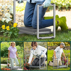 FLINTER Garden Kneeler and Seat, 10.2" Wider Heavy Duty Thick Gardening Bench for Kneeling and Seat - Multifunctional Kneeler Bench, Gardening Gifts for Women, Seniors Grandparents, Gray - Image 6