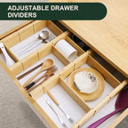 Utoplike 4 PCS Bamboo Kitchen Drawer Dividers - Image 5