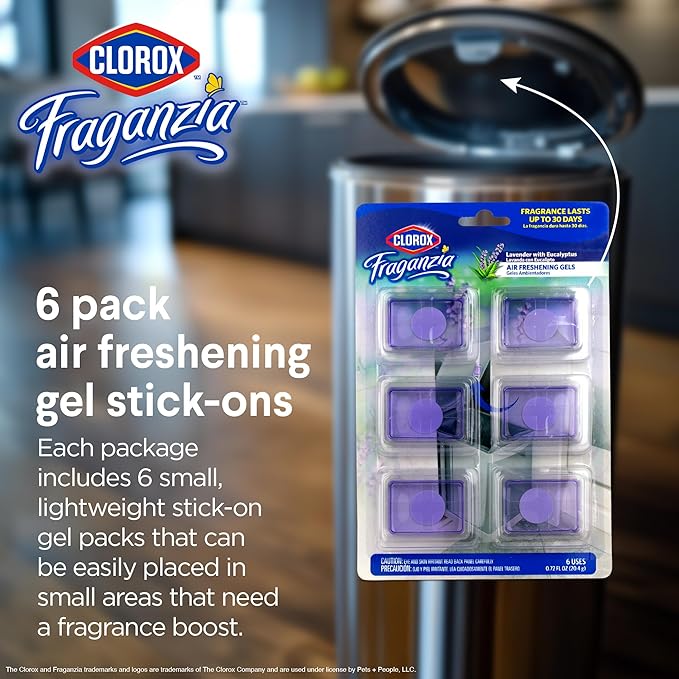Clorox Fraganzia Stick-On Gel Fresheners, Lavender - Image 4