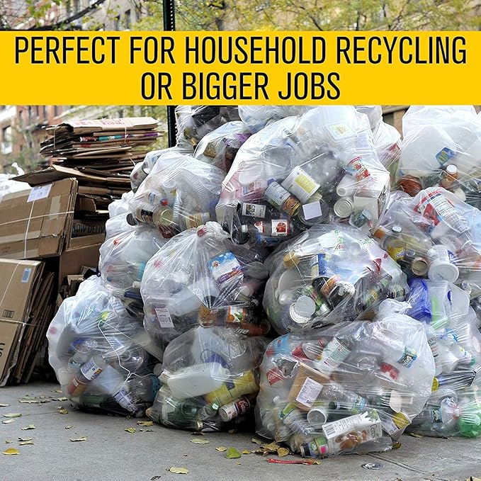 Aluf Plastics 45 Gallon 2.0 MIL Clear Garbage Bags - Image 5