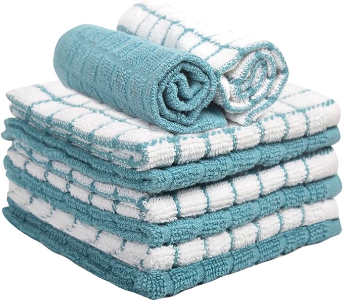 Bumble Premium Cotton Dish Cloths 12" x 12"| Aqua Design | 405 GSM | Highly - Image 4