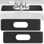 Tioncy 2 Pcs Faucet Mat Sink Splash Guard Oval-hole Oval Splash Pad by Tioncy