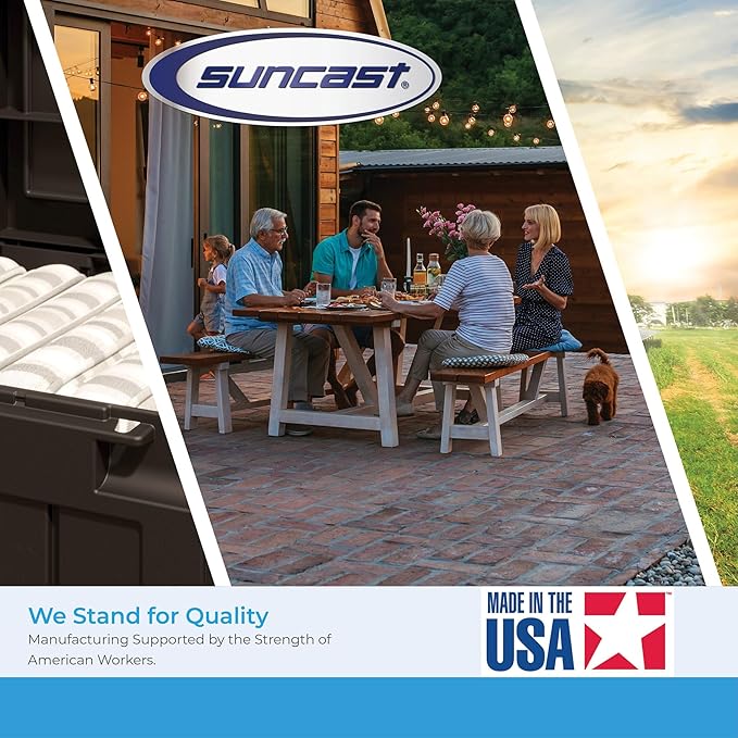 Suncast 22-Gallon Small Deck Box - Lightweight Resin Indoor/Outdoor Storage Container and Seat for Patio Cushions and Gardening Tools - Store Items on Patio, Garage, Yard - Stone Gray, Made in the USA - Image 8