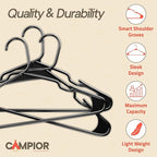 Black Plastic Hangers 50 Pack– Heavy-Duty Plastic Hangers Slim and Space-Saving - Image 4