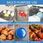 Ahyuan Roll up Dish Drying Rack Over The Sink Kitchen Roll up Sink Drying Rack - Image 4