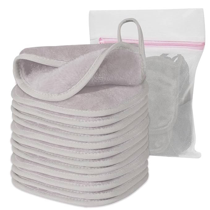 Makeup Remover Cloth, 12 Pack Makeup Remover Pads Microfiber Face Washcloth by Natwag