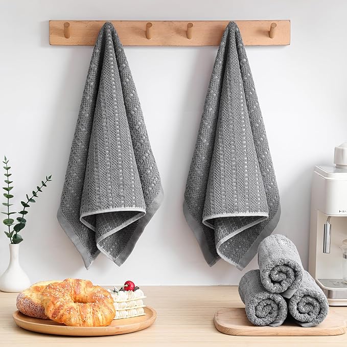 SALAS Kitchen Dish Towels, Bulk Cotton Kitchen Hand Towels, 390 GMS Plaid Dish - Image 6