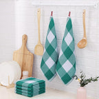 Homaxy 100% Cotton Waffle Weave Check Plaid Dish Cloths, 12 x 12 Inches - Image 8
