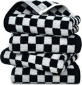 Jacquotha Black and White Hand Towels 4 Pack, Cotton Decorative Bathroom Hand by Jacquotha
