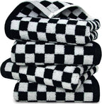 Jacquotha Black and White Hand Towels 4 Pack, Cotton Decorative Bathroom Hand by Jacquotha