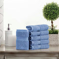 SUPERIOR Solid Egyptian Cotton Hand Towel Set, Denim Blue by SUPERIOR