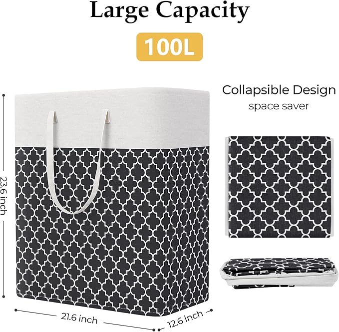 StorageRight Laundry Basket Hamper Large Collapsible Laundry Hamper - Image 2