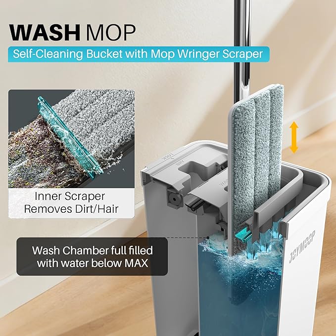 JOYMOOP Hands-Free Self-Cleaning Microfiber Mop and Bucket - Image 2