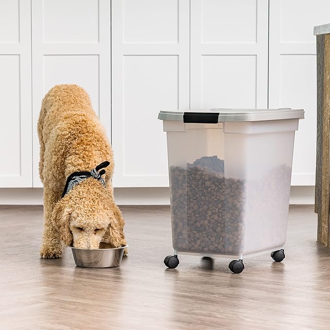 IRIS USA Airtight Dog Food Storage Container, WeatherPro, Removable Wheels - Image 9