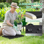 10.8” Wide Garden Kneeler and Seat, Heavy Duty Foldable Gardening Stool with Tool Belt Pouch, Included Thickened Kneeling Pad, Portable Gardening Bench Chair for Seniors & Parents - Image 6