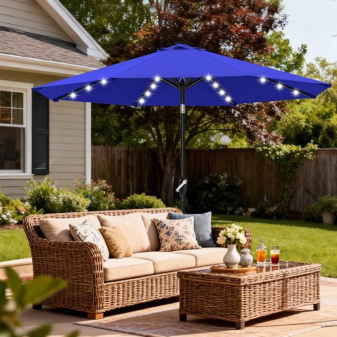 ABCCANOPY Solar Led Patio Umbrellas with 32LED Lights 11FT (Blue) - Image 8
