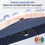 HOMSHADE 10 ft Square Cantilever Patio Umbrella with Base Included, Solar Lights Large Umbrella Outdoor Patio with 360°Rotation&Tilting, LED Lighted Offset Umbrellas w/Stand for Pool Deck - Image 4