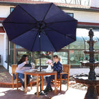 Sunnydaze Outdoor Patio Umbrella - Polyester Table Market Umbrella with Push-Button Tilt and Crank - 8 Sturdy Ribs - Navy Blue - 9ft - Image 7