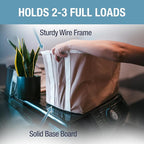 CleverMade Collapsible Laundry Basket LUXE 2 Pack – 60L Foldable Cotton Blend - Image 2