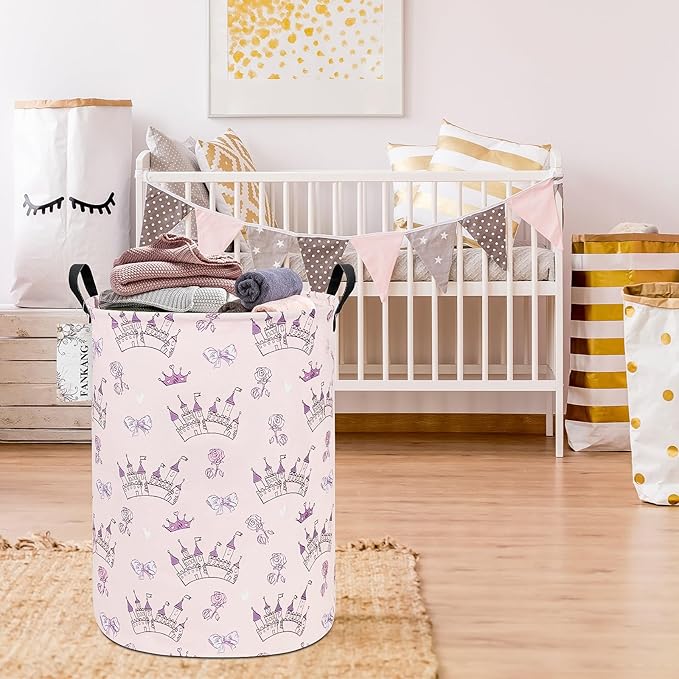 FANKANG Storage Basket, Nursery Hamper Canvas Laundry Basket Foldable - Image 4